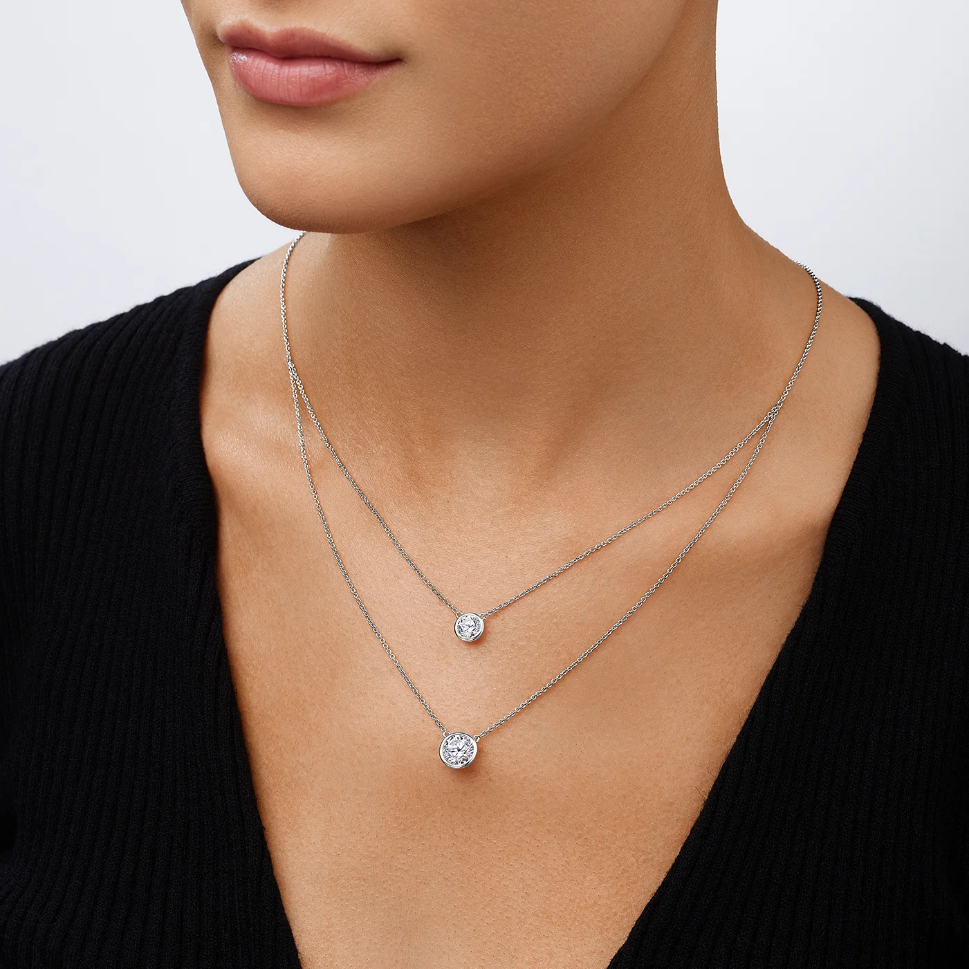 Double Solitaire Layered necklace - Image 2