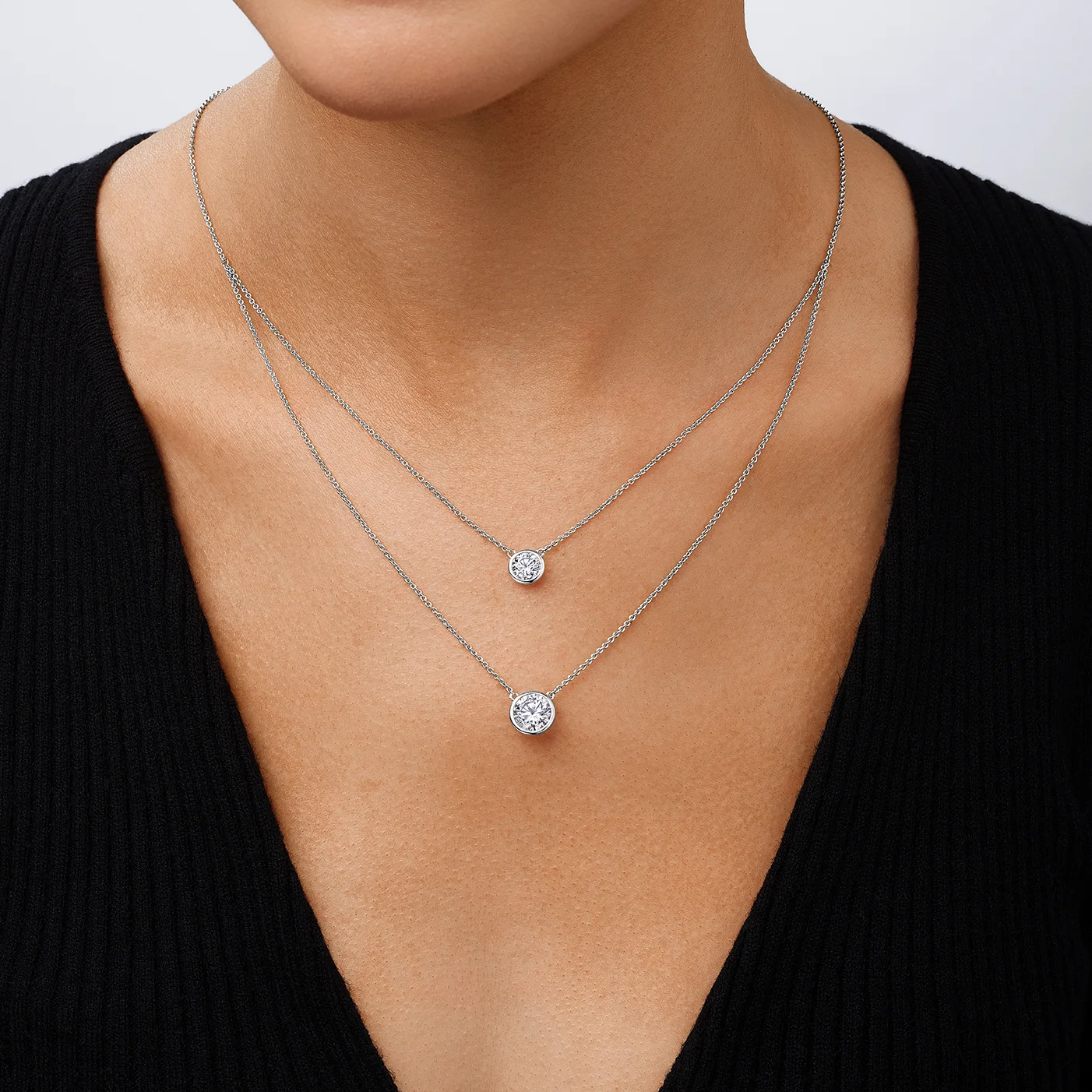 Double Solitaire Layered necklace - Image 4