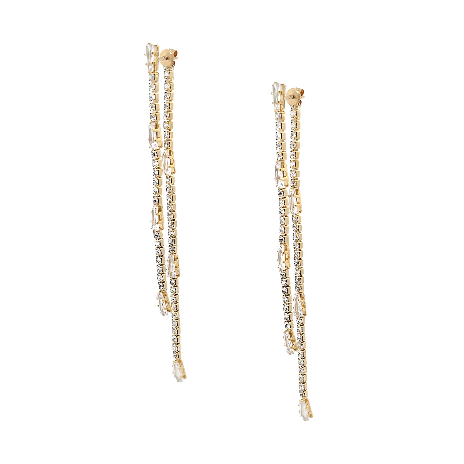 Double Strand Crystal Earrings