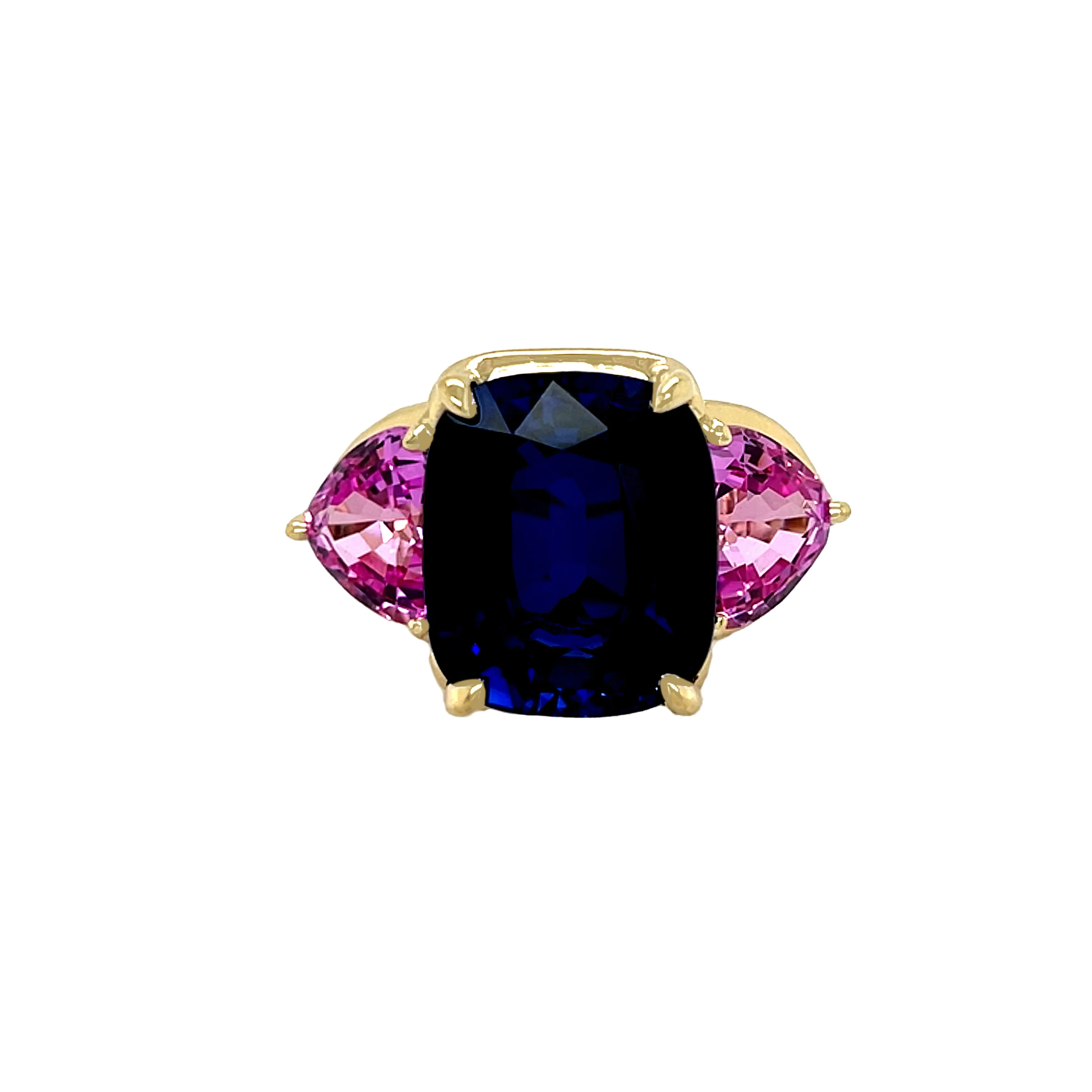 Faux Sapphire & Tourmaline Ring