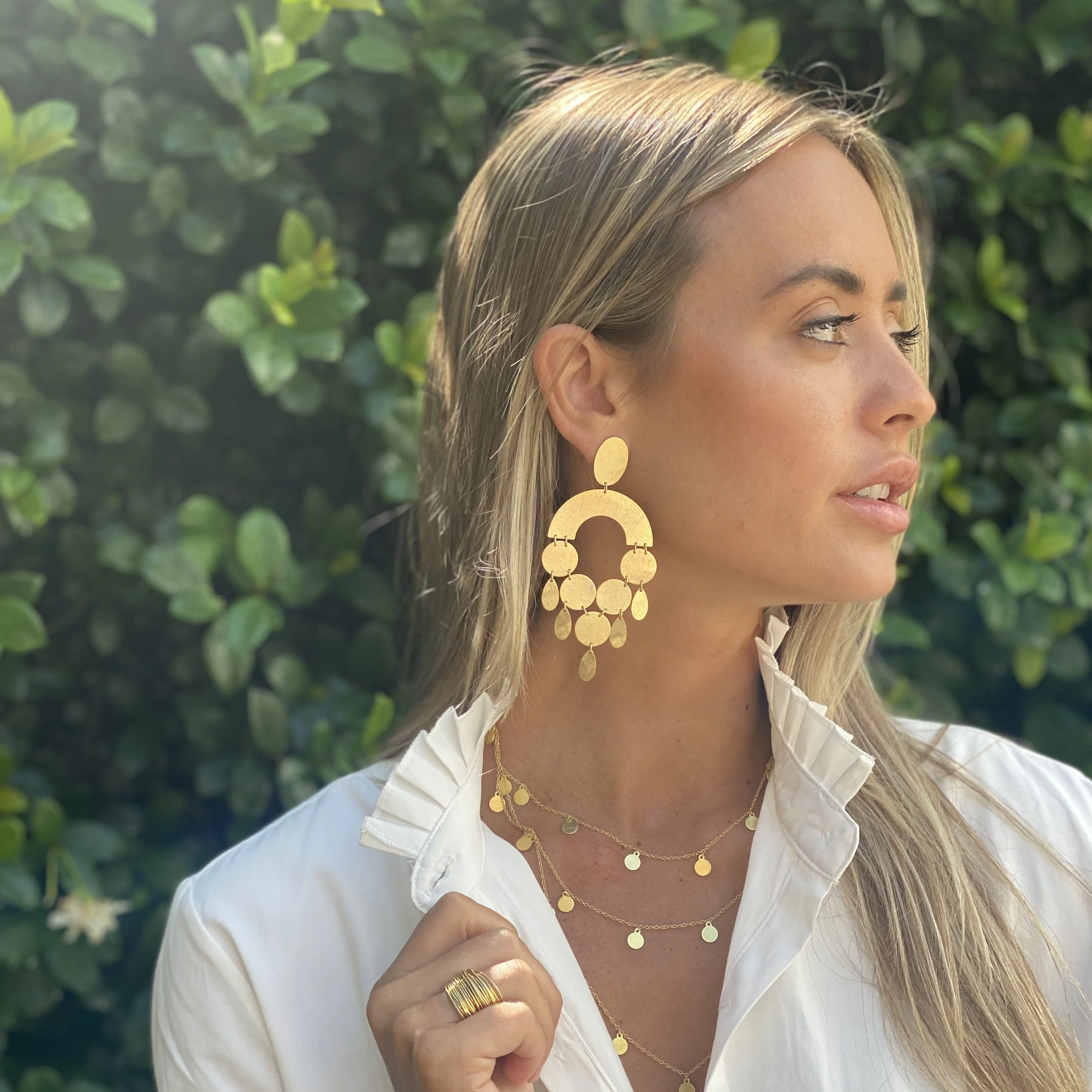 Geometric Chandelier Earrings - Image 3