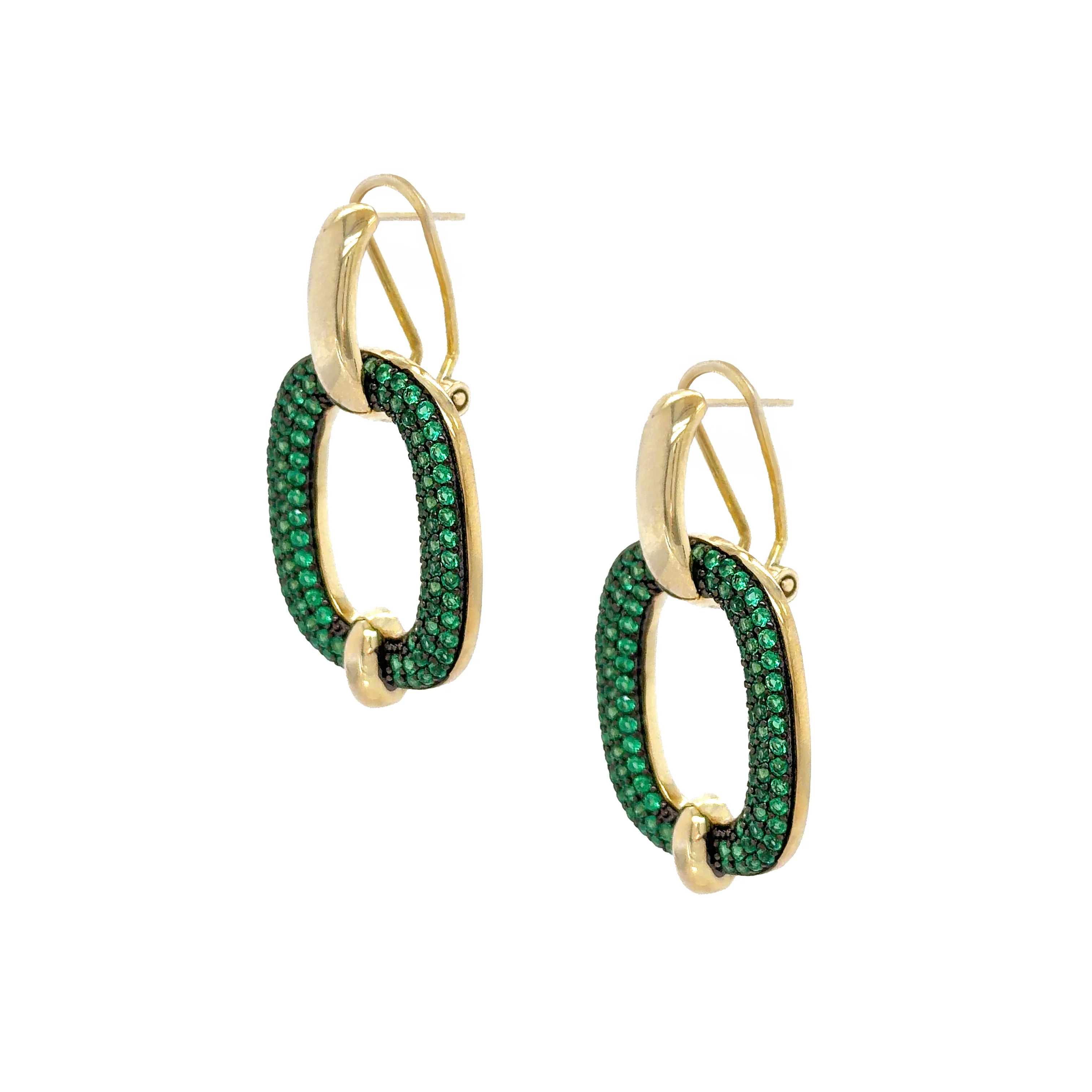 Green Open Oval Earrings - Image 3