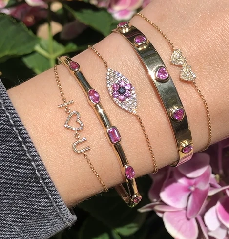 Heart Bangle Bracelet - Image 2