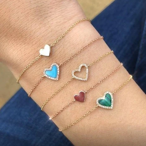 14K Gold Heart Bracelet - Image 2