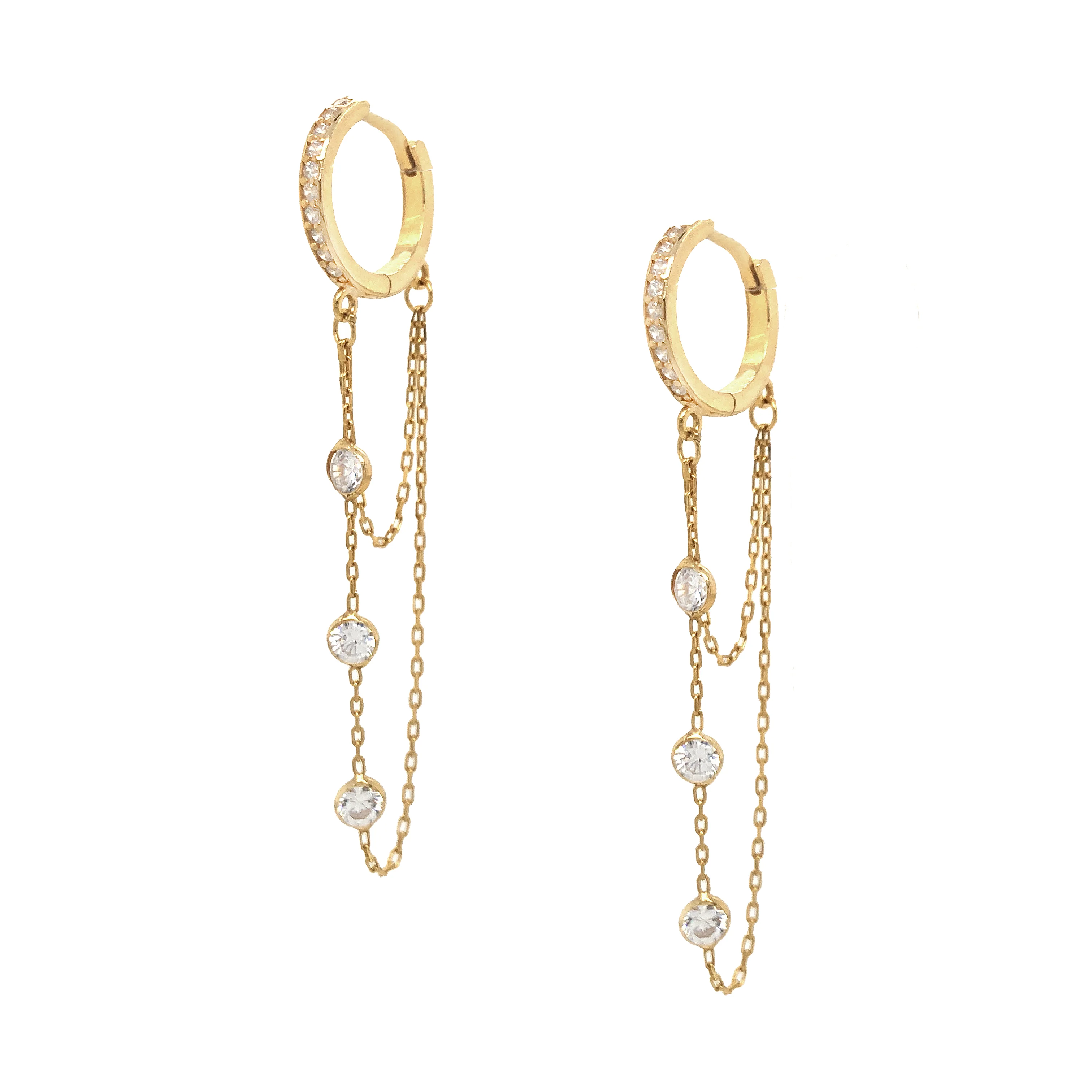 Huggie Chain Earrings