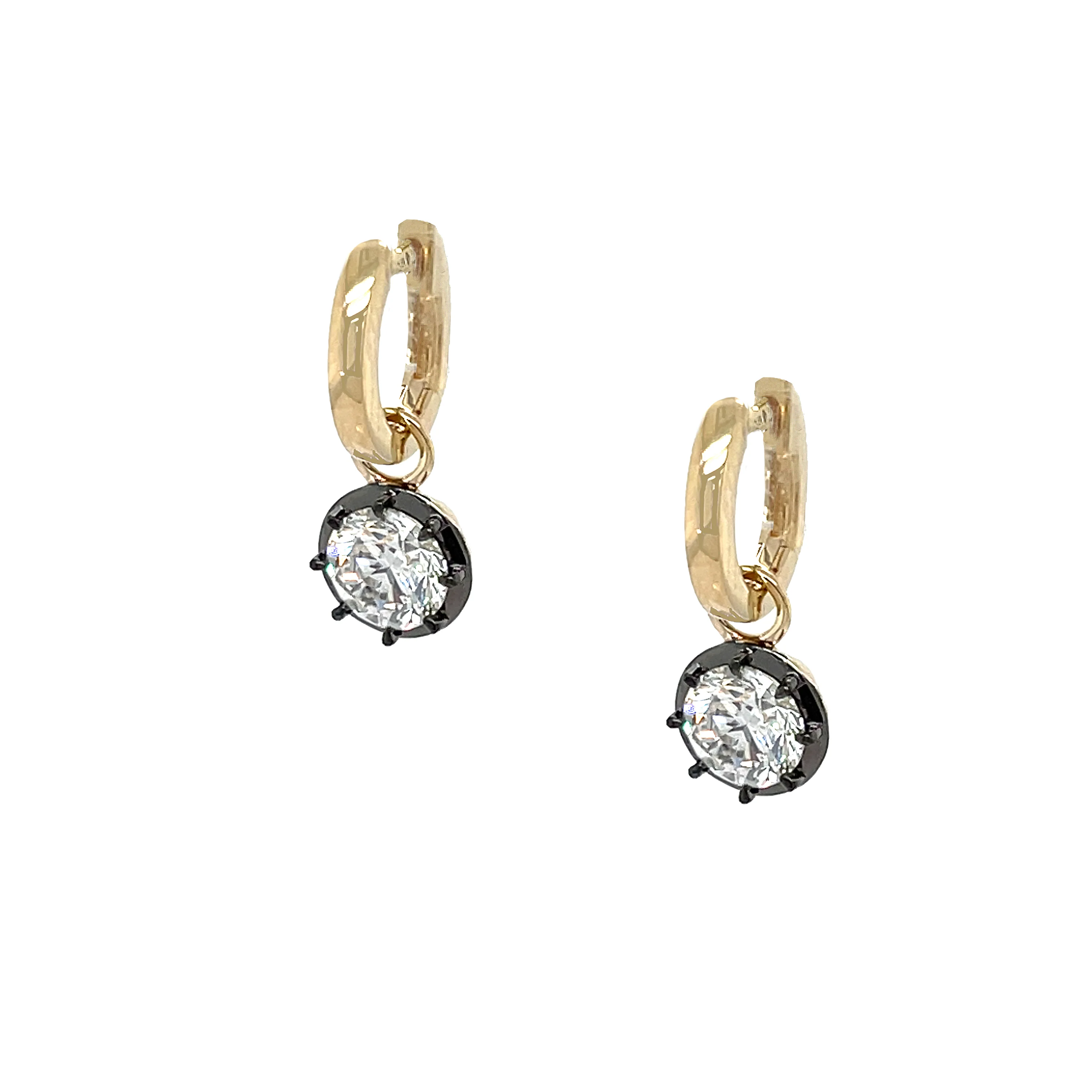 Lab Diamond Solitaire Huggie Earrings