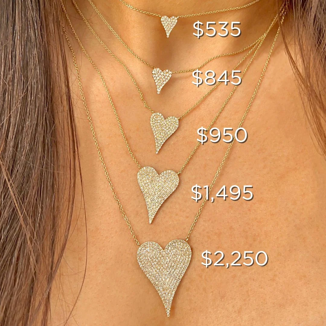 Large Diamond Heart Necklace - Image 3