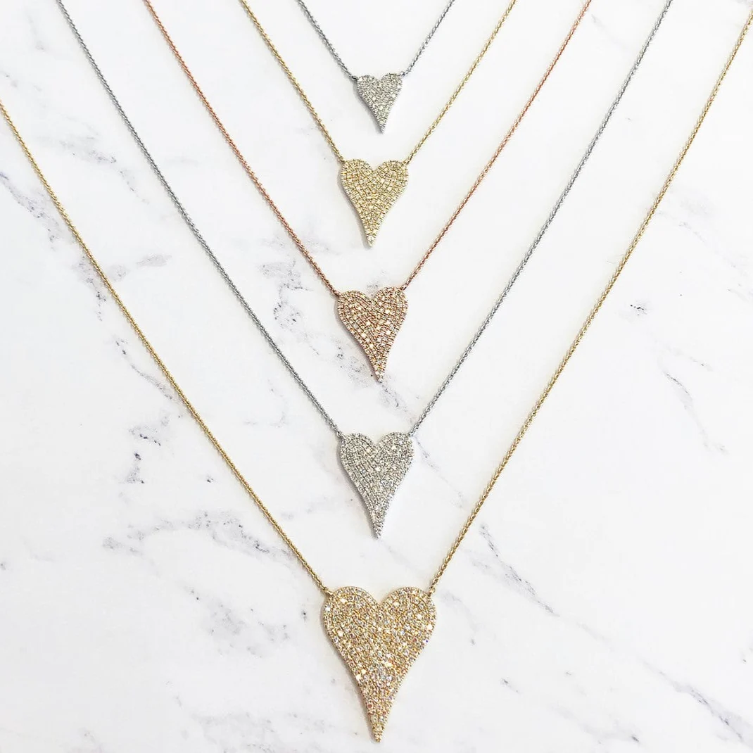 Large Diamond Heart Necklace - Image 4