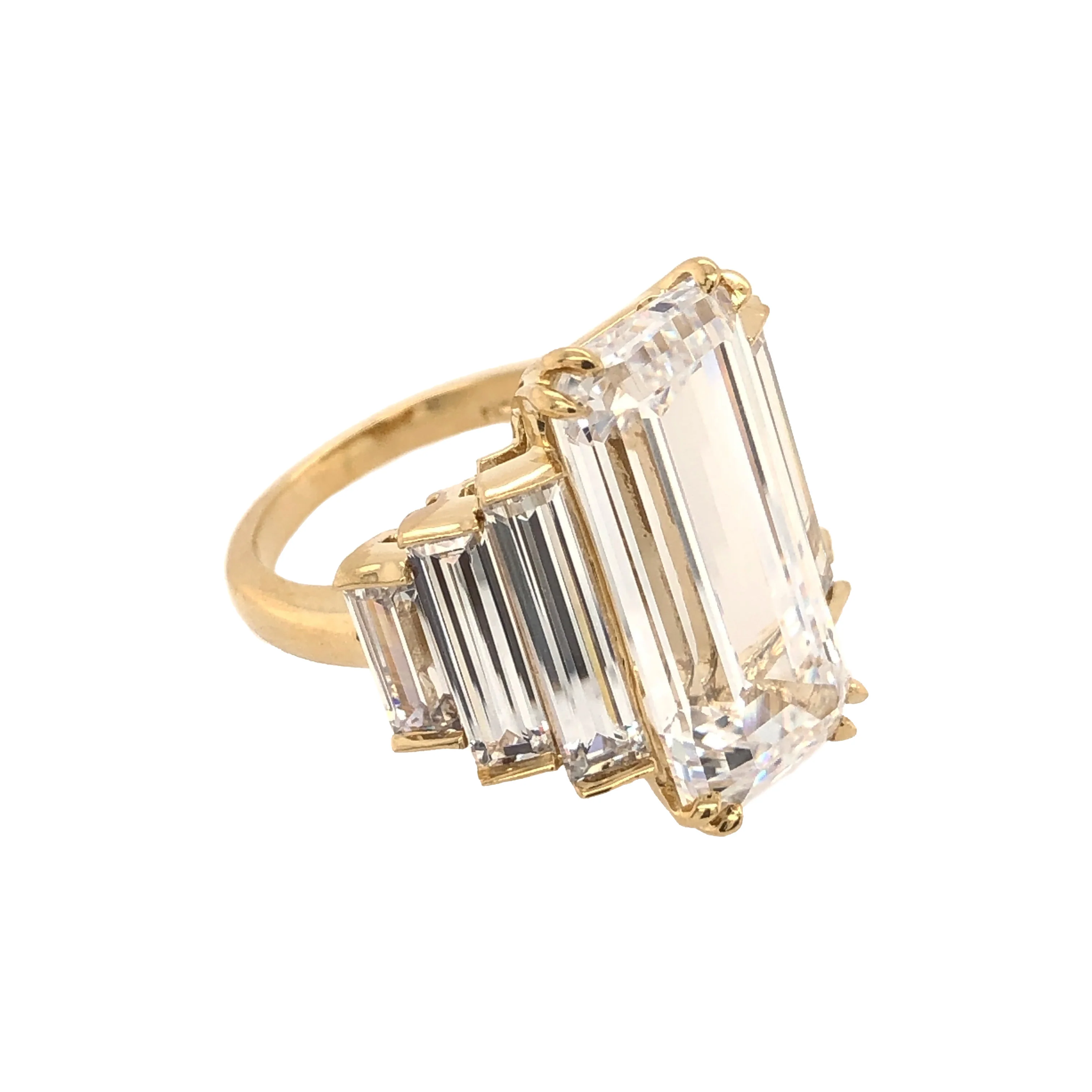 Long Emerald Cut Ring - Image 3