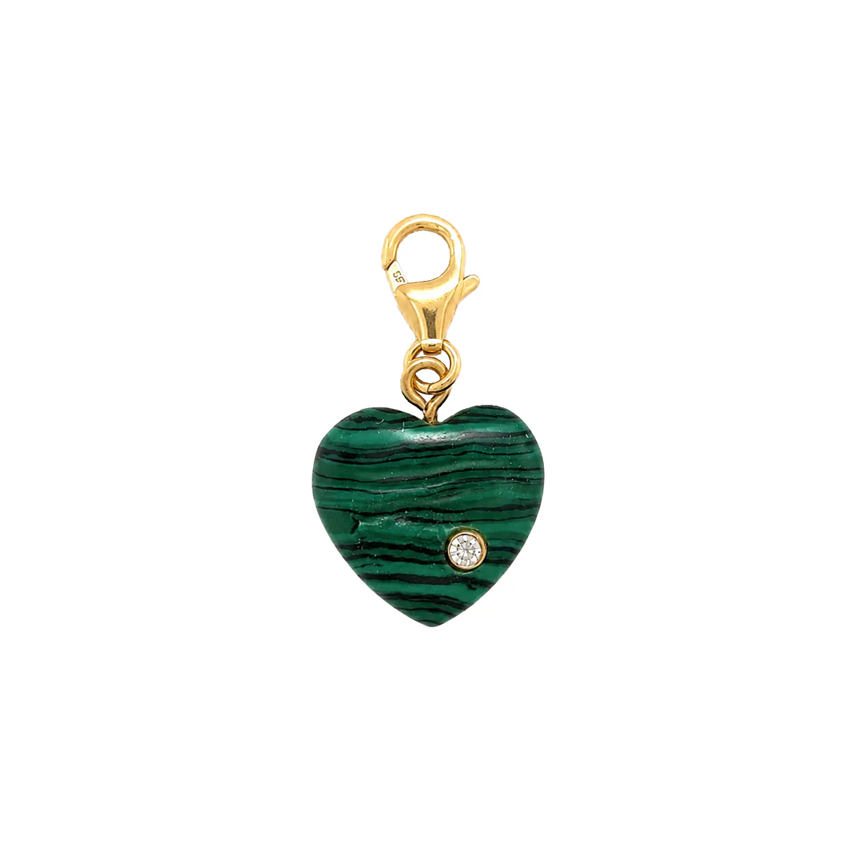 Malachite Heart Charm