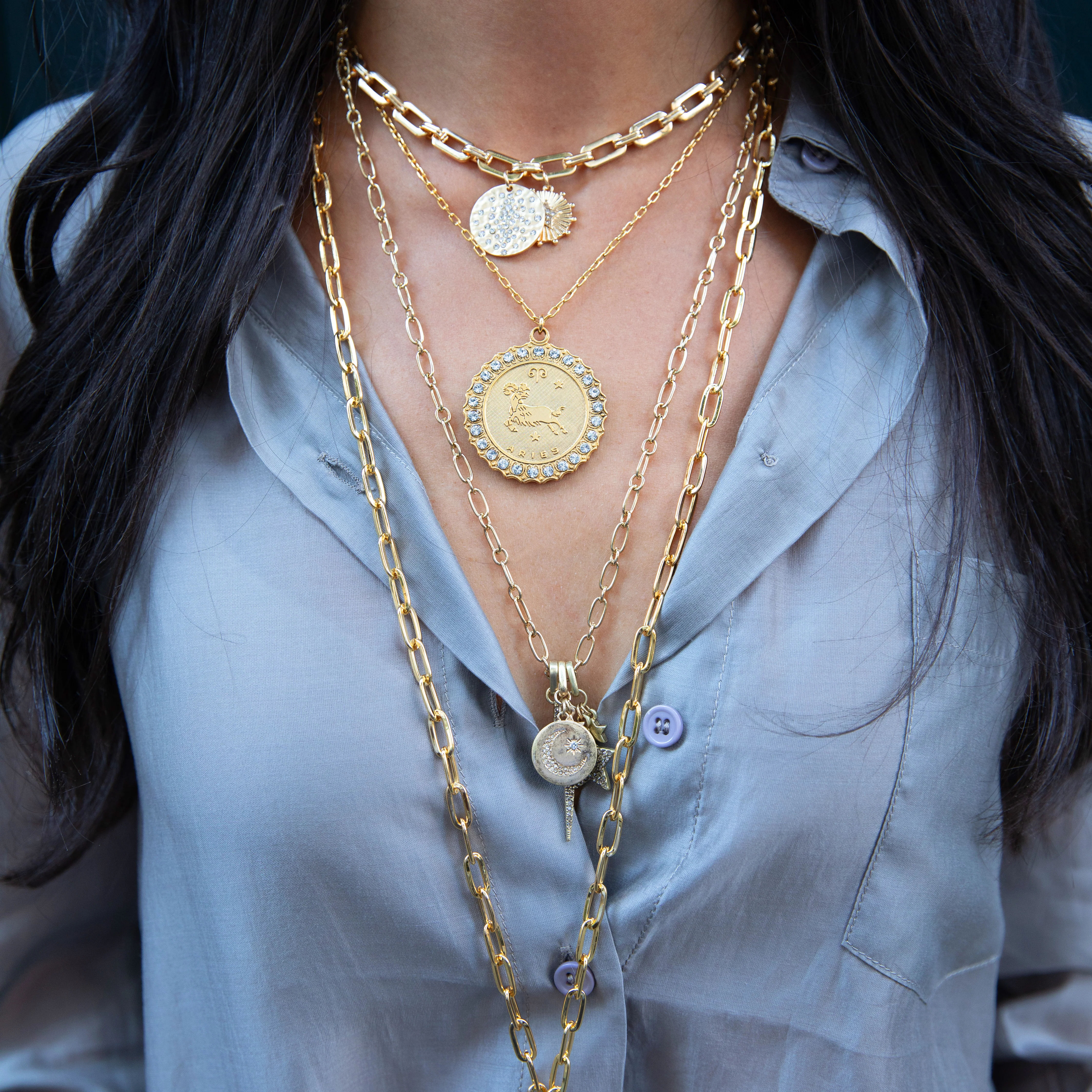 Multi Charm Chain Necklace - Image 2