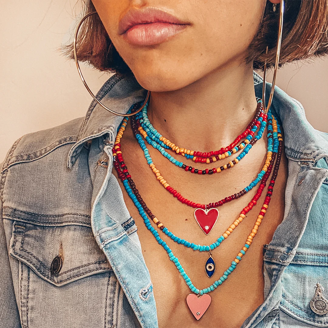 Multicolor Bead Necklace - Image 2