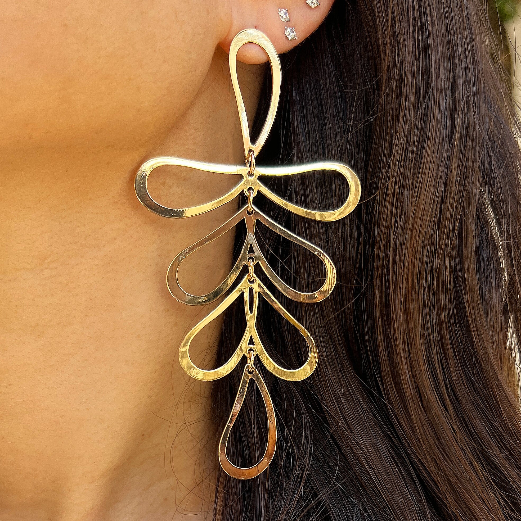 Open Leaf Earrings - Image 2