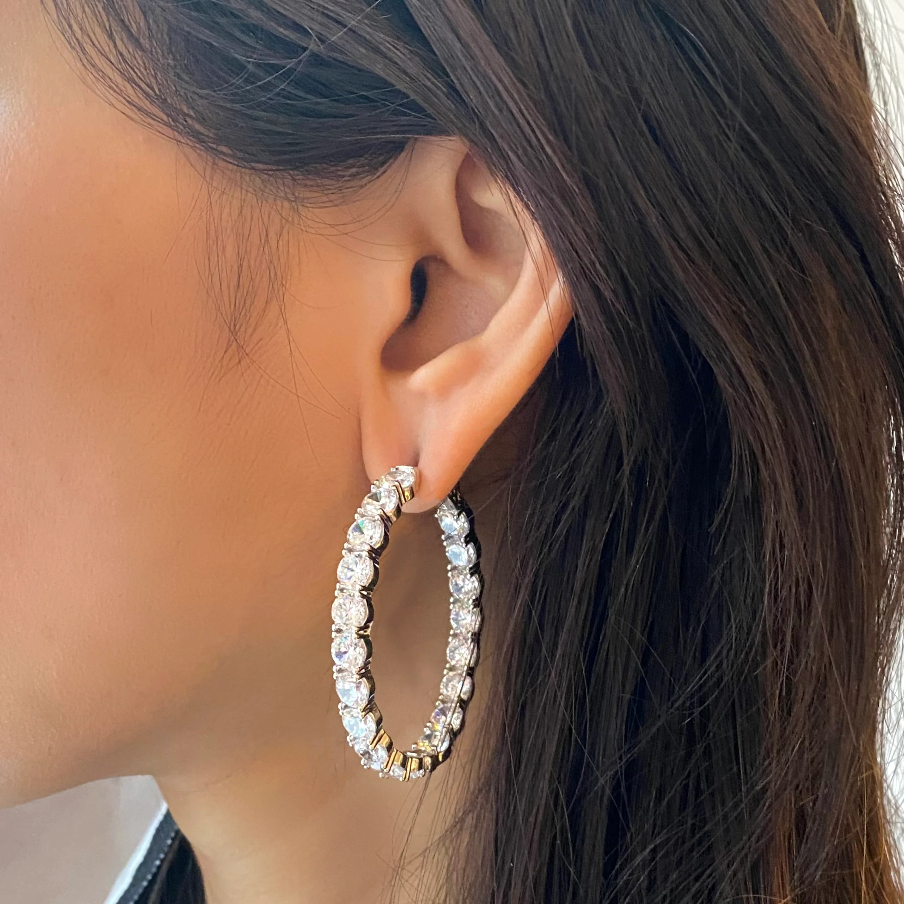 Oval Hoop Earrings - Image 2