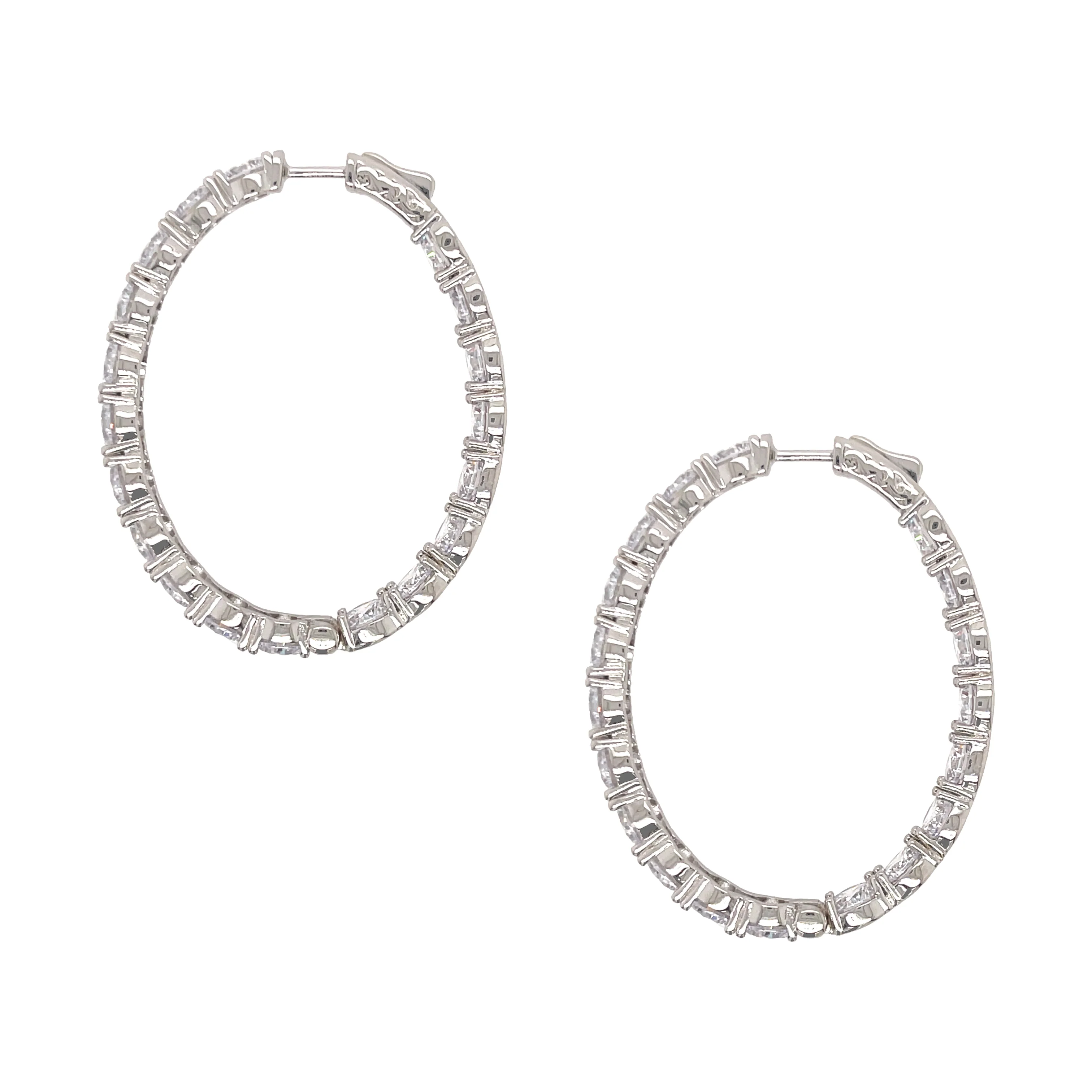 Oval Hoop Earrings - Image 3