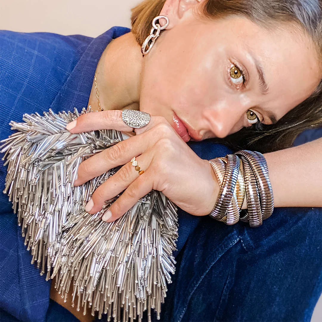 Pewter Fringe Clutch - Image 2