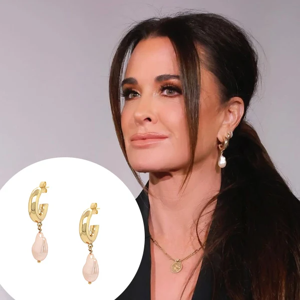 Pink Pearl Hoop Earrings