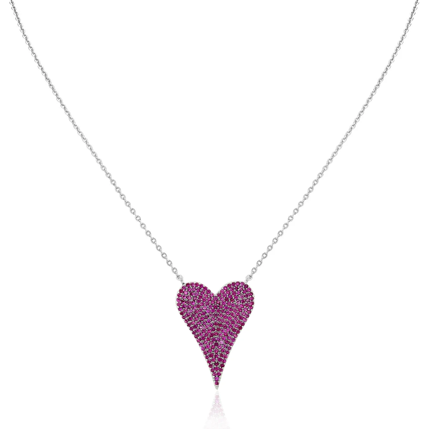 Pink & Clear Reversible Heart Necklace