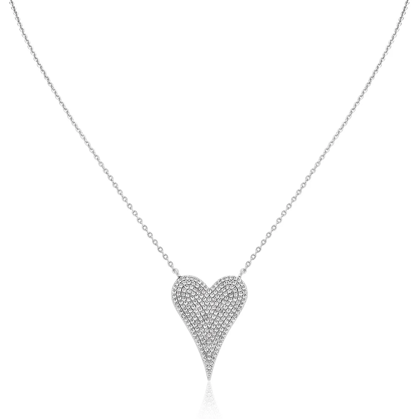 Blue & Clear Reversible Heart Necklace - Image 4