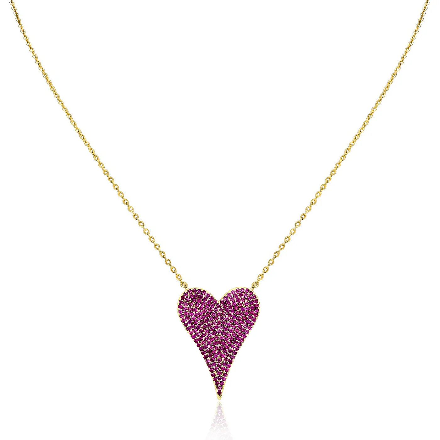Pink & Clear Reversible Heart Necklace