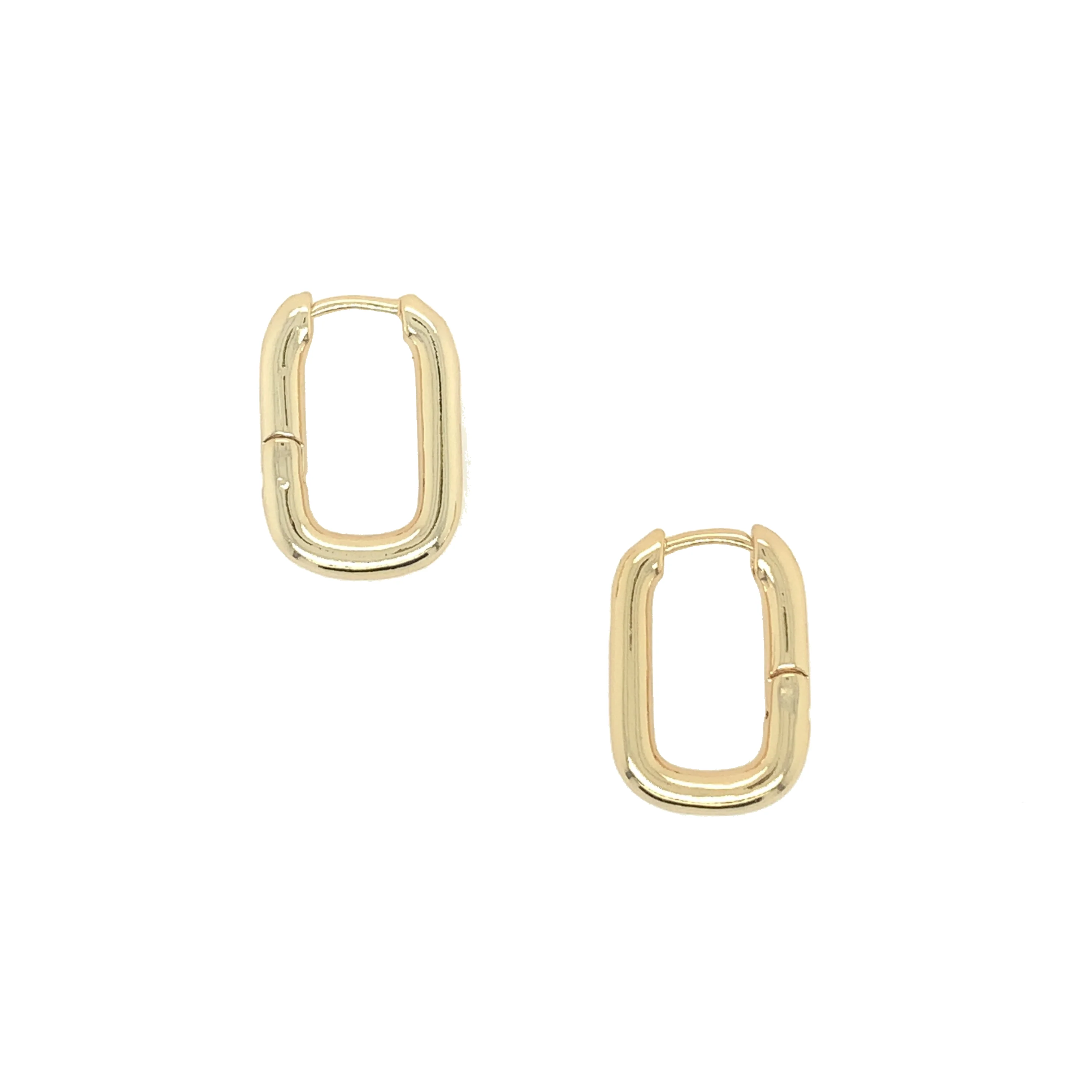 Small Rectangle Hoop Earrings