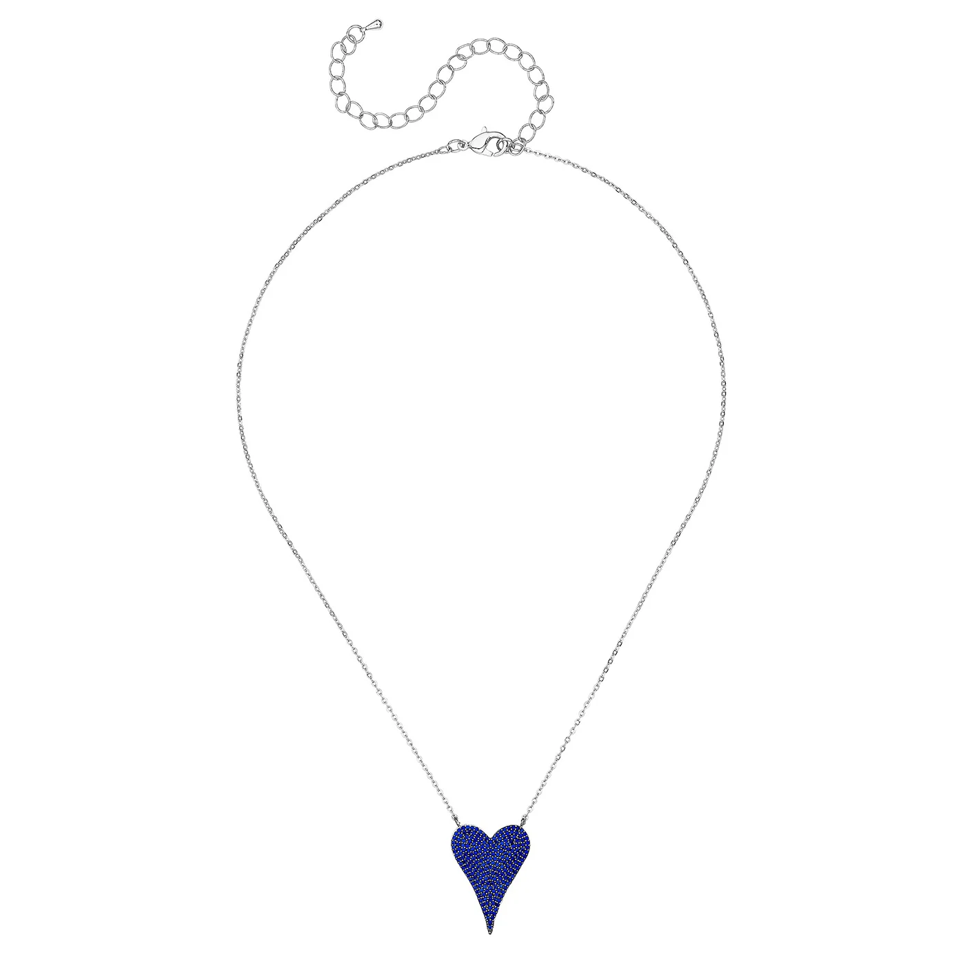 Blue & Clear Reversible Heart Necklace - Image 7