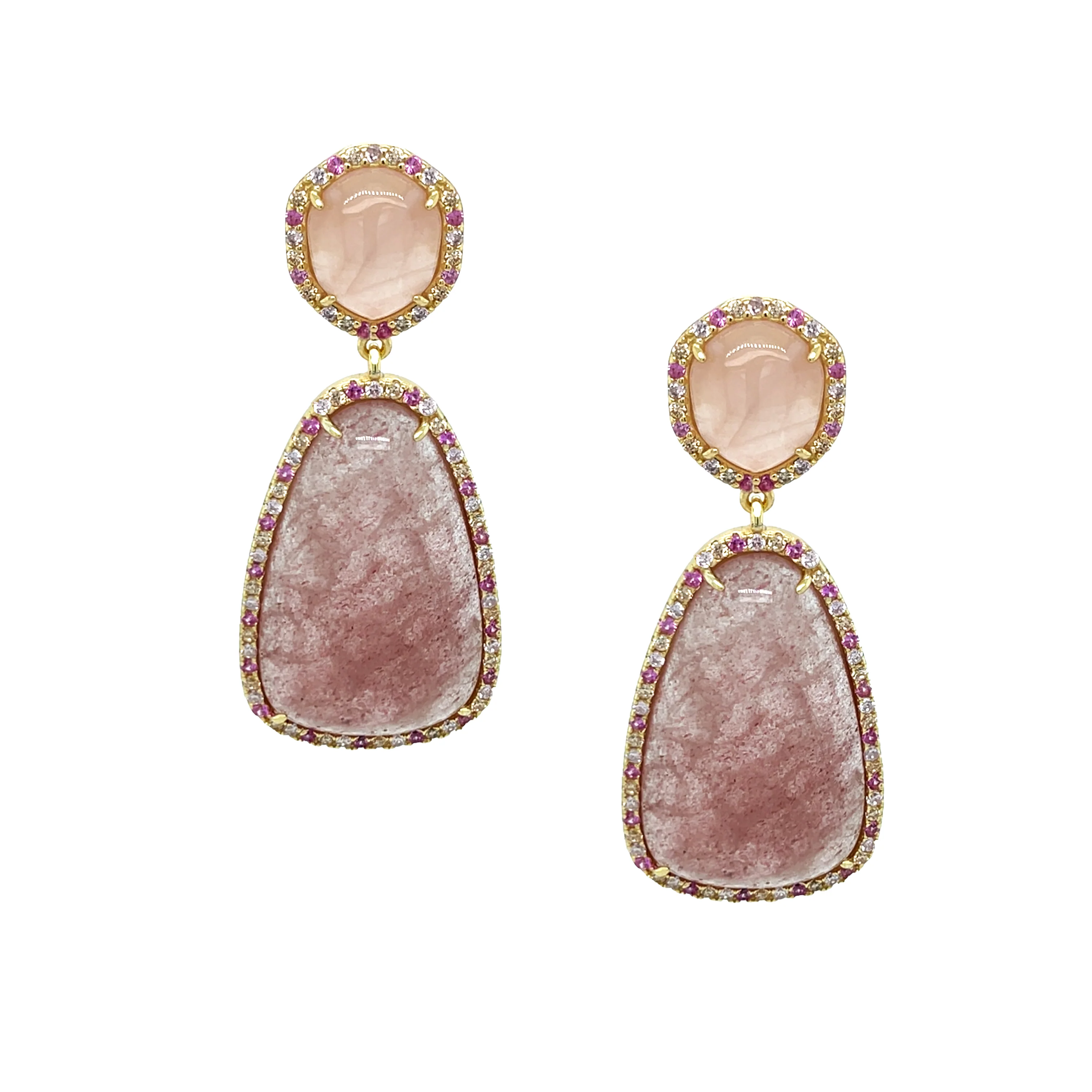 Rose Stone Drop Earrings