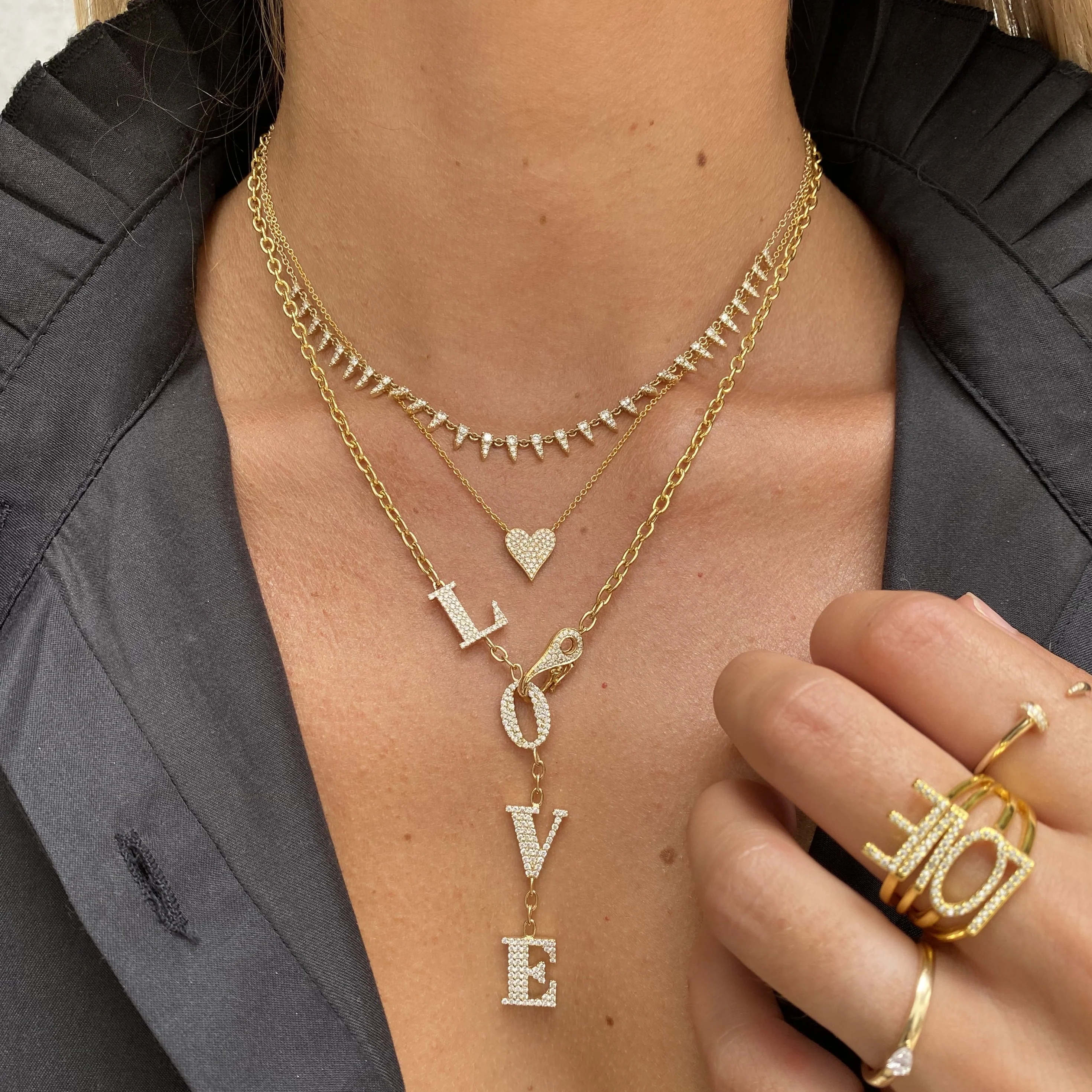 Ruby & Diamond Heart Necklace - Image 4