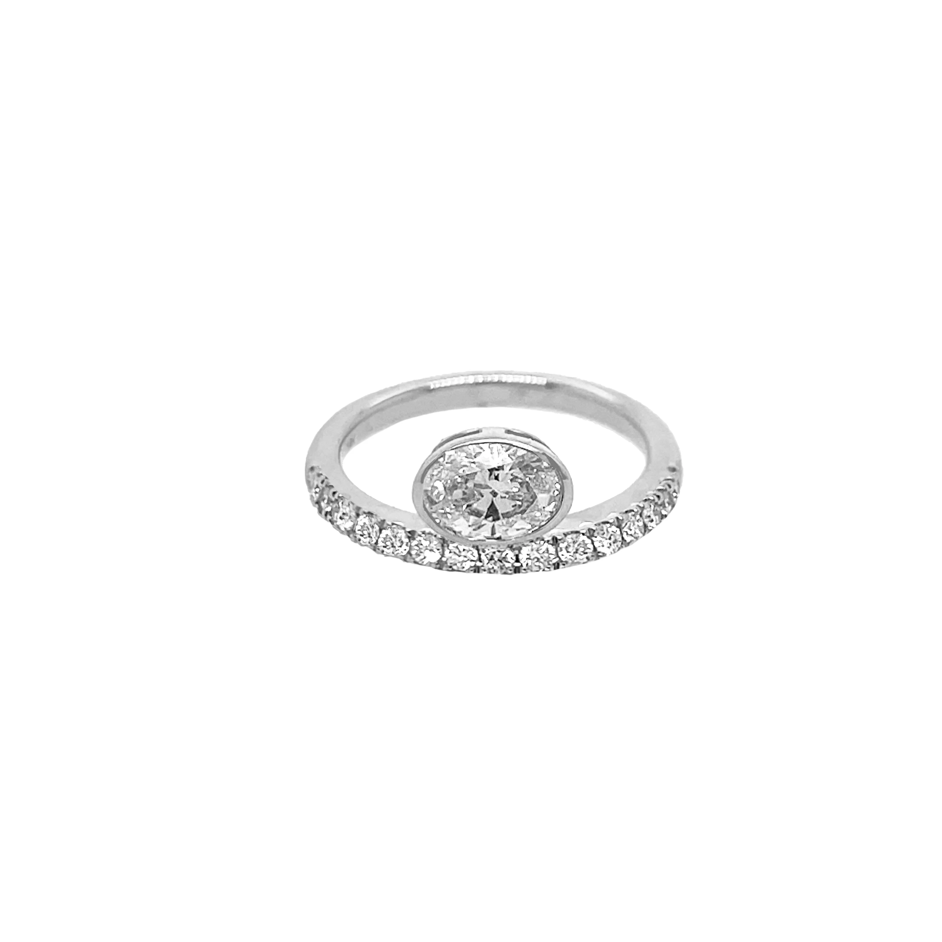 SALE Diamond Oval Drop Ring - Image 3