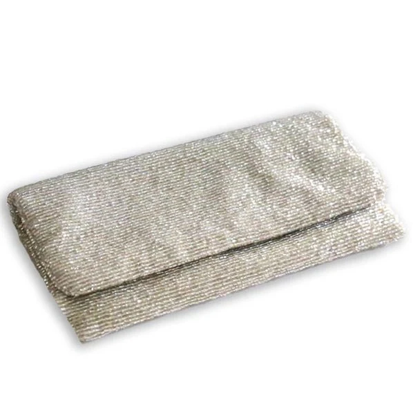 Silver Beaded Clutch - Image 4