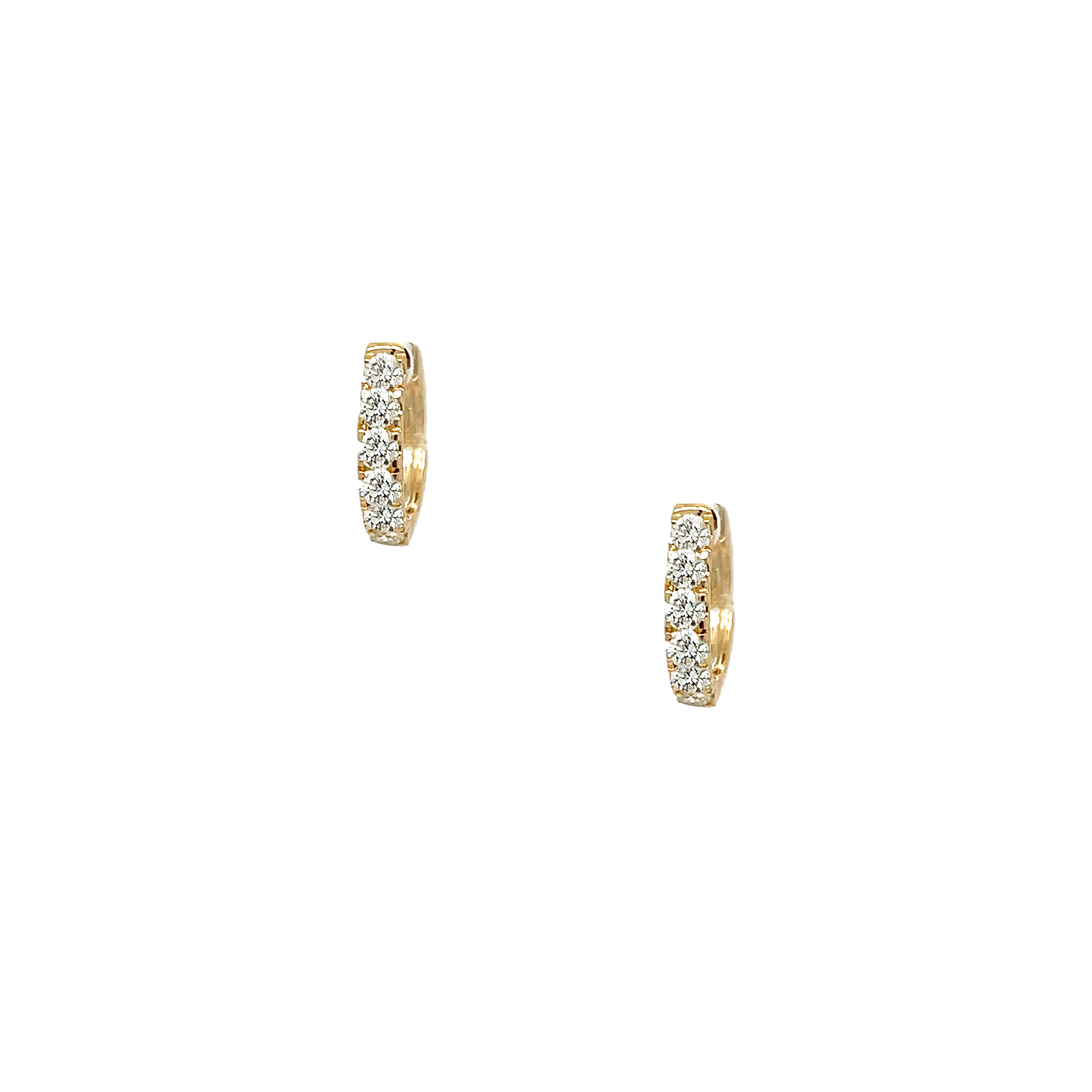 Small Diamond Huggie Earrings - Image 3