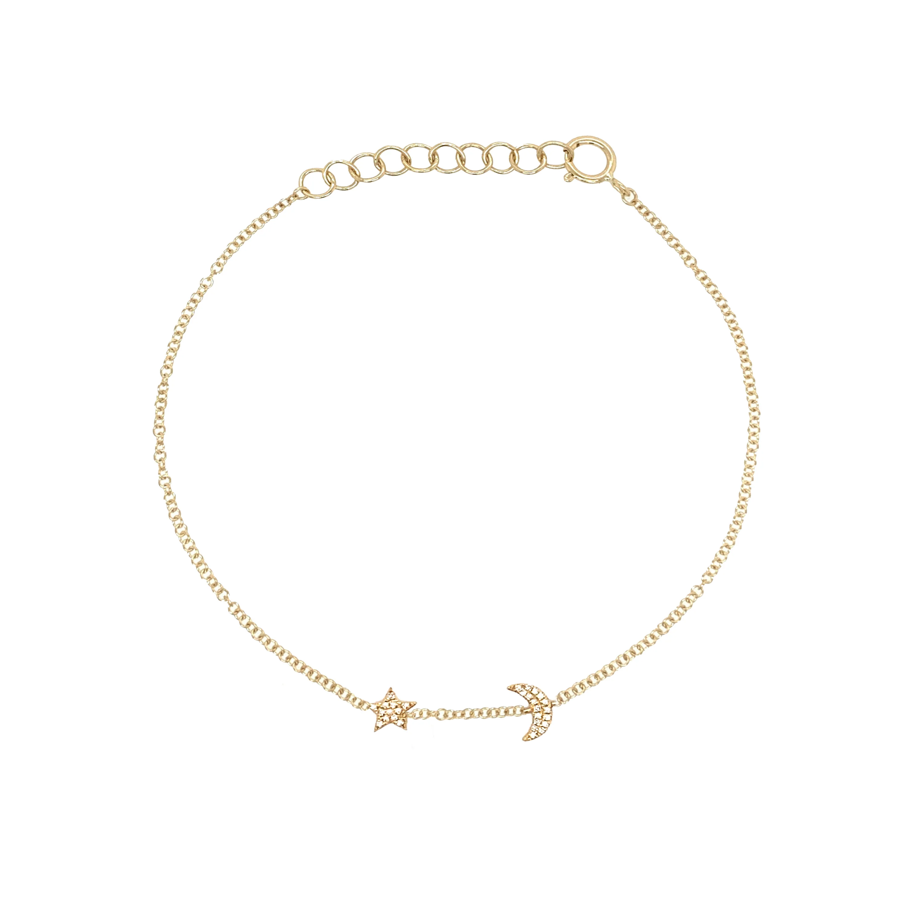 Diamond Star & Moon Bracelet