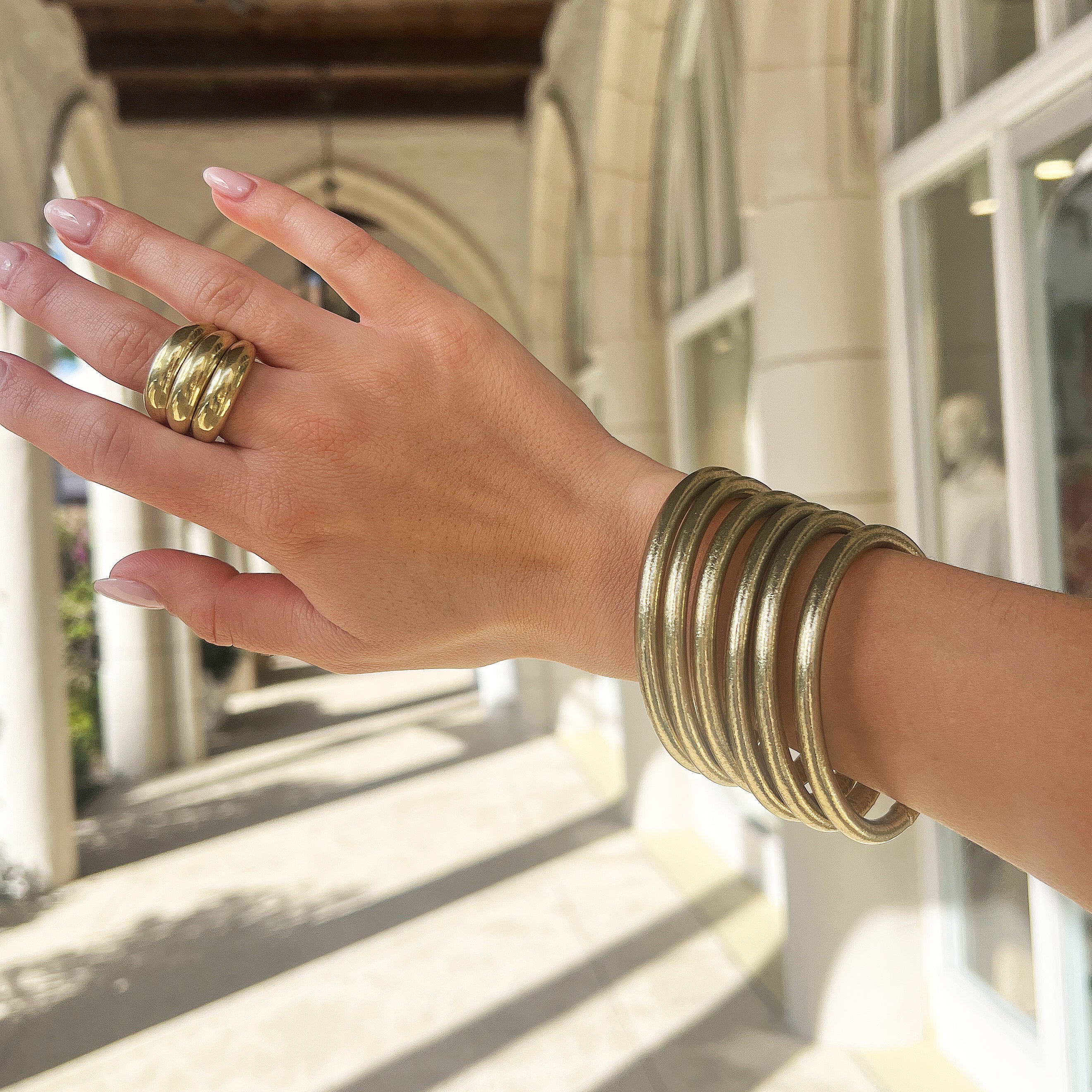 Thin Gold Bracelet Set - Image 2