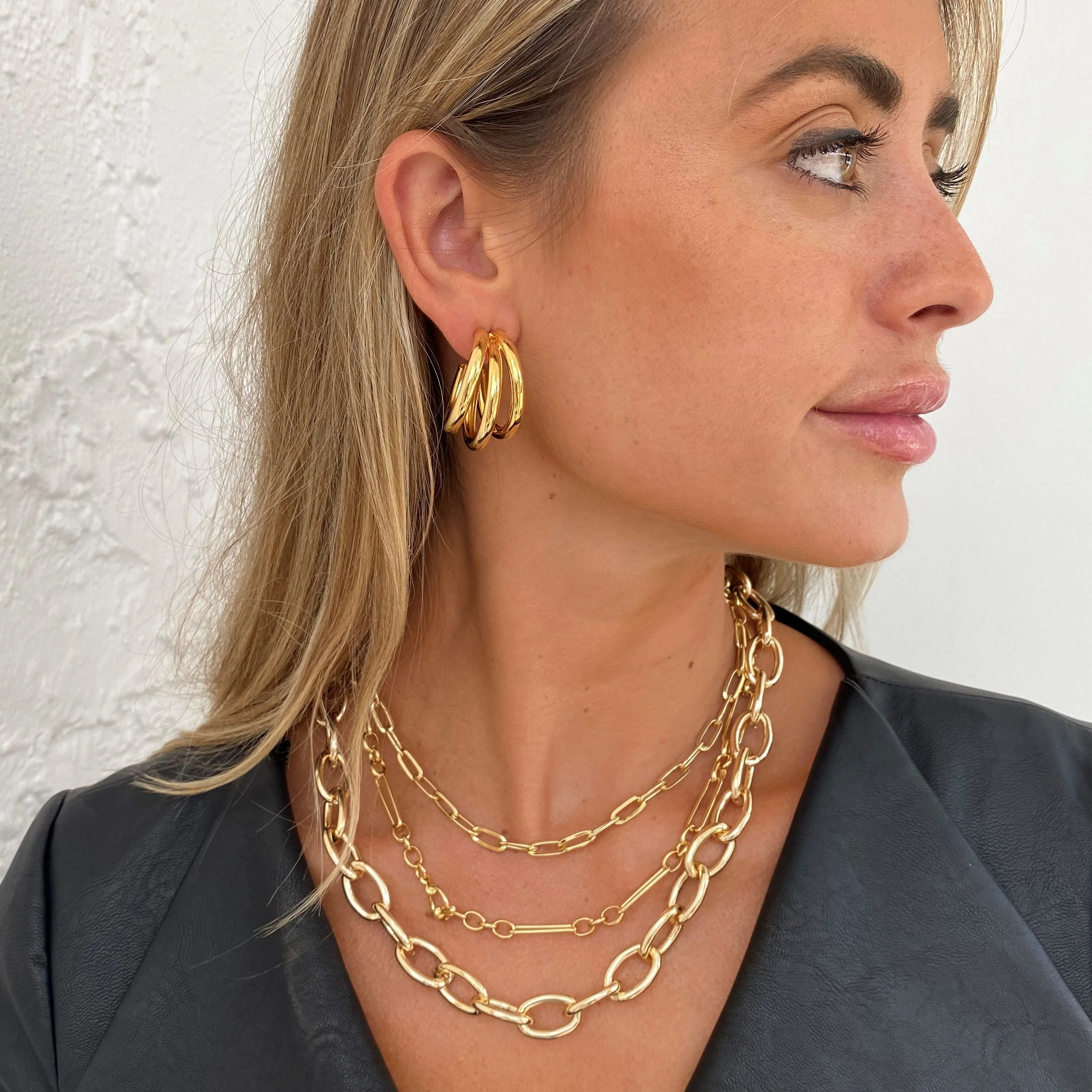 Triple Hoop Earrings - Image 3