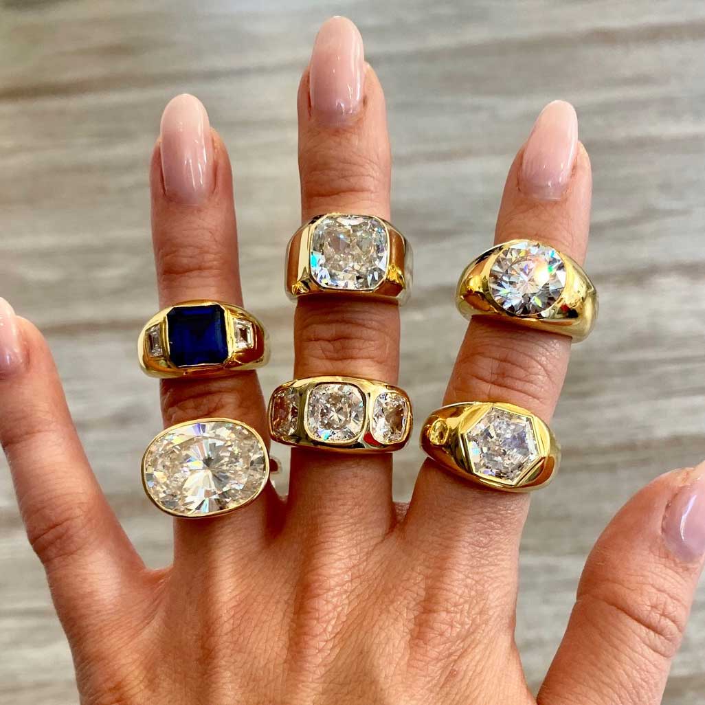 Triple Stone Gypsy Ring - Image 4