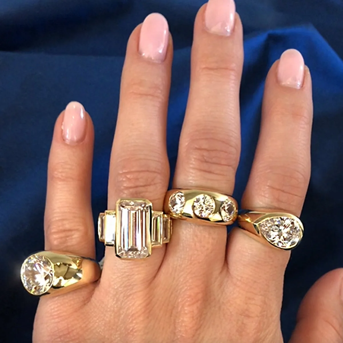 Triple Stone Gypsy Ring - Image 4