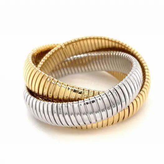 Triple Strand Bracelet Yellow Yellow White
