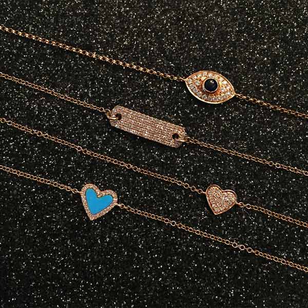 Turquoise & Diamond Heart Bracelet - Image 3