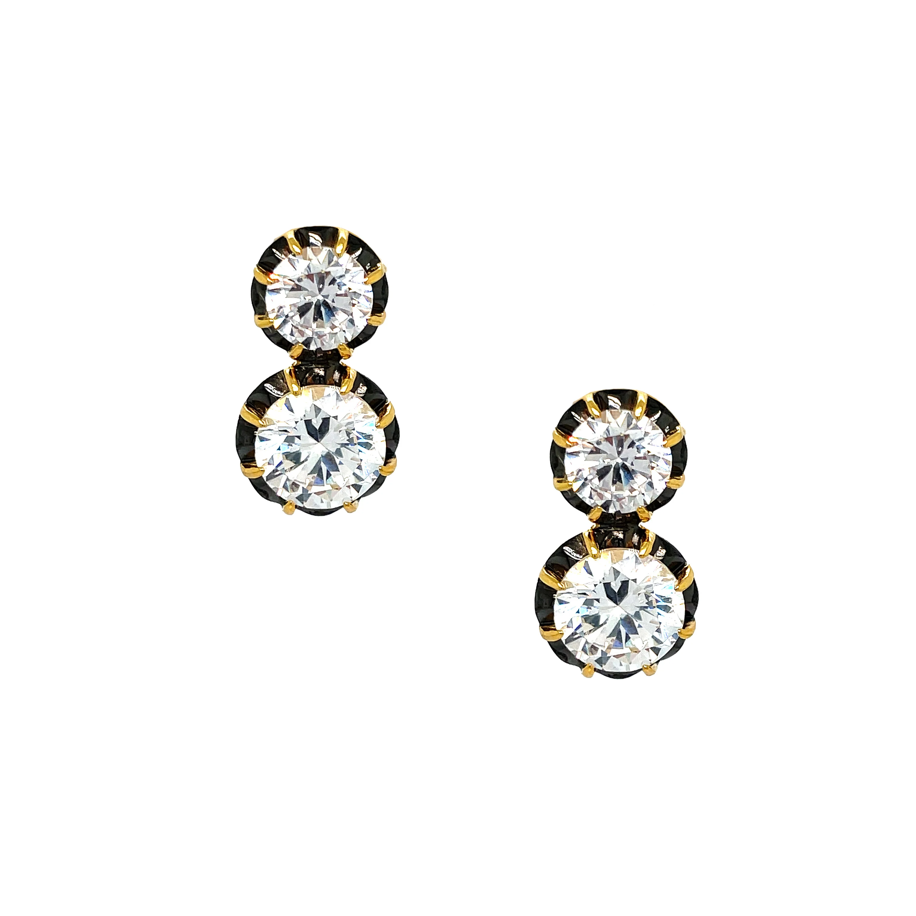 Two Drop Crystal Earrings