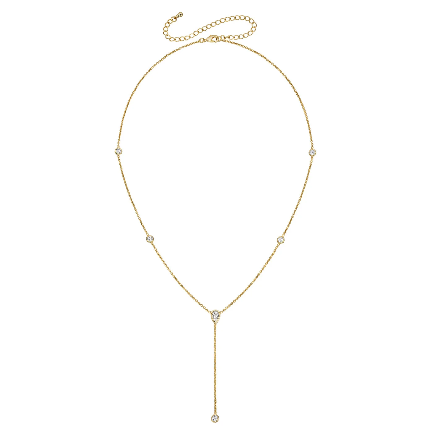 SALE Bezel Lariat Necklace - Image 3