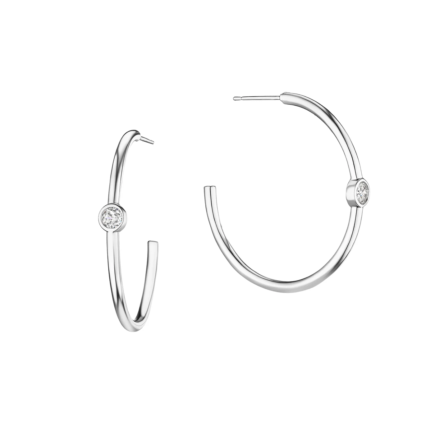 Bezel Hoop Earrings