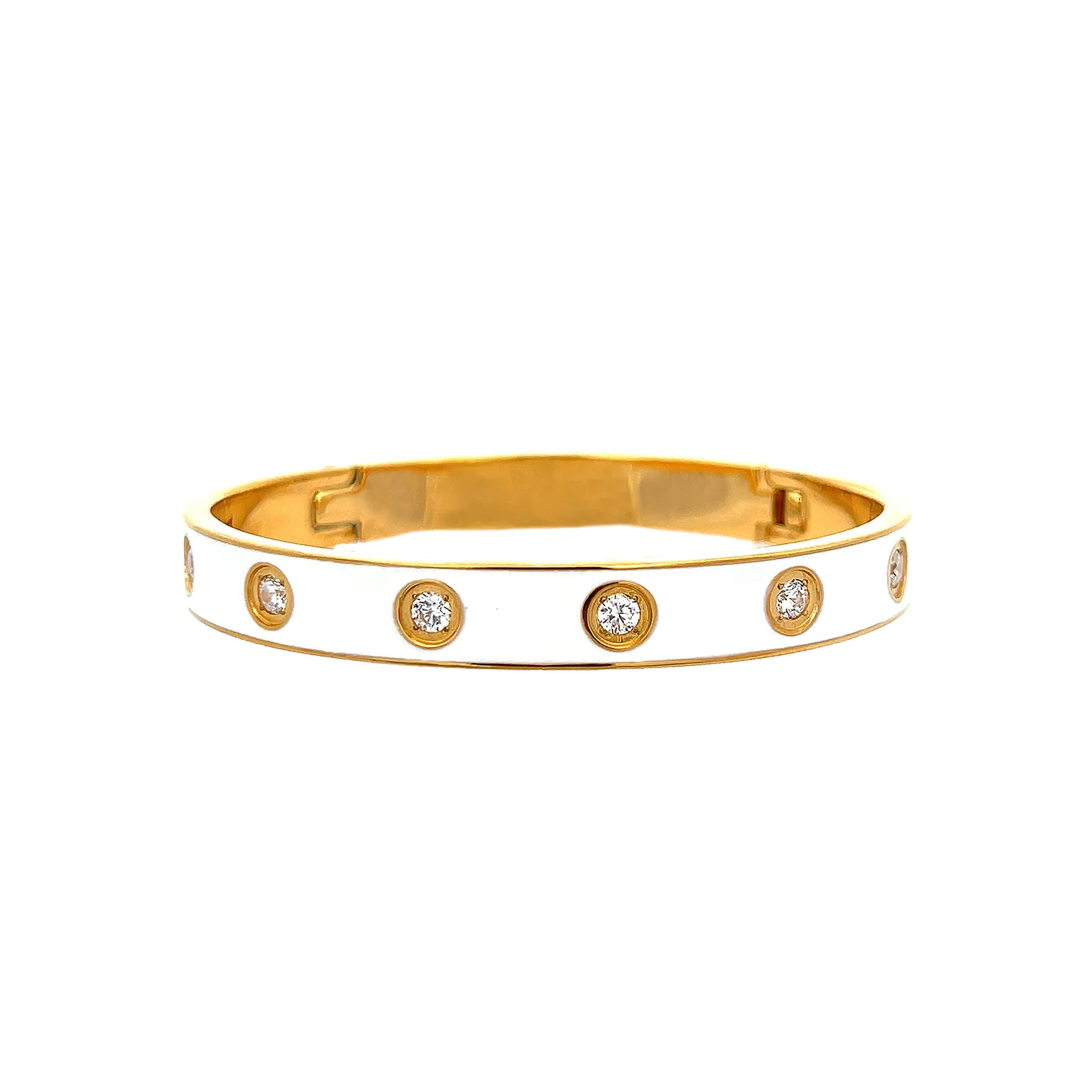 White Enamel Bangle Bracelet