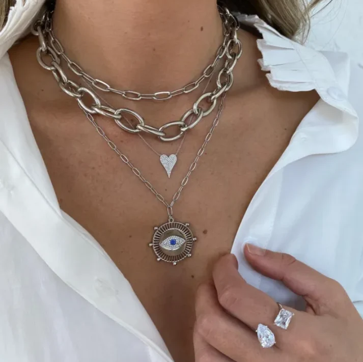 Medium Diamond Heart Necklace - Image 4