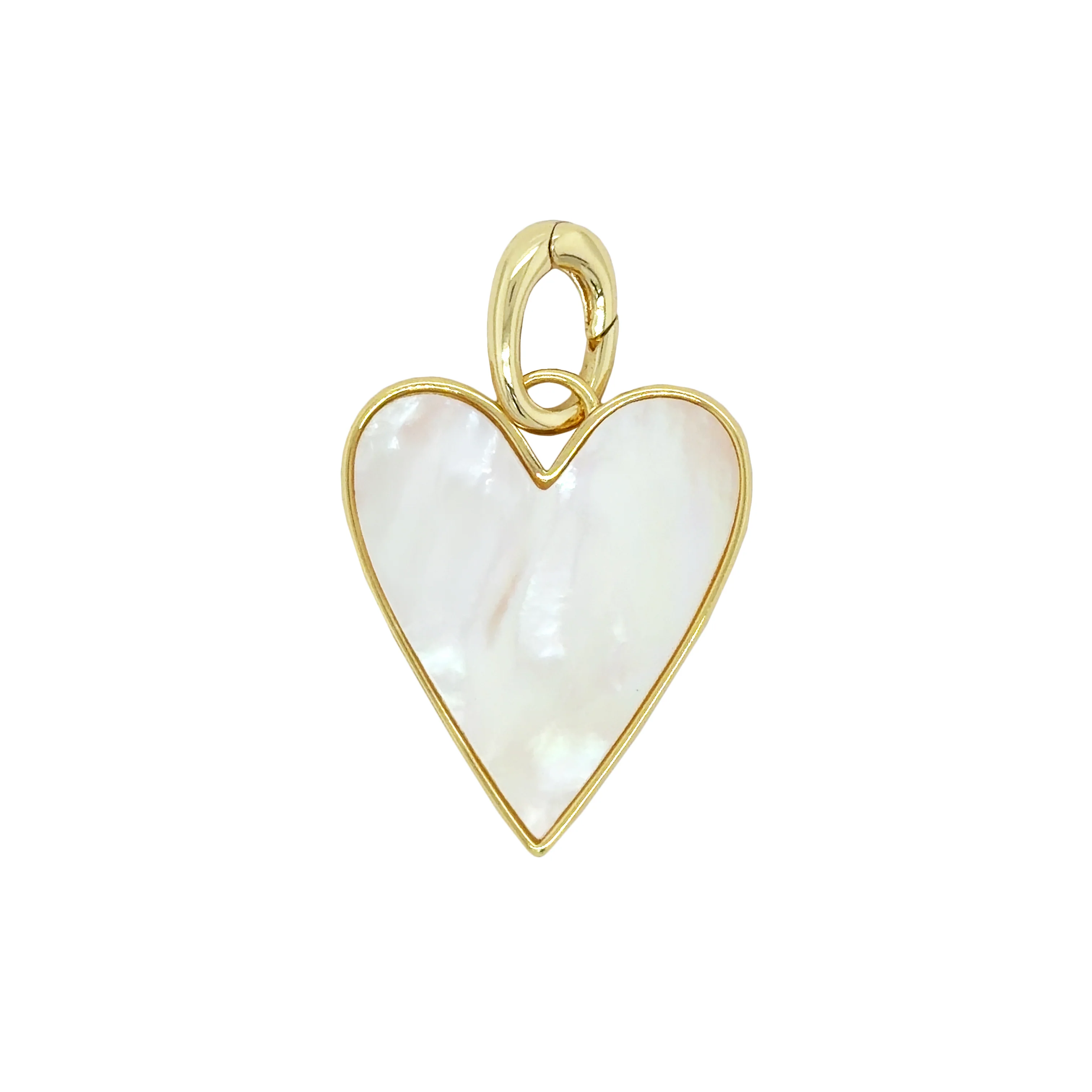 White Pearl Heart Charm