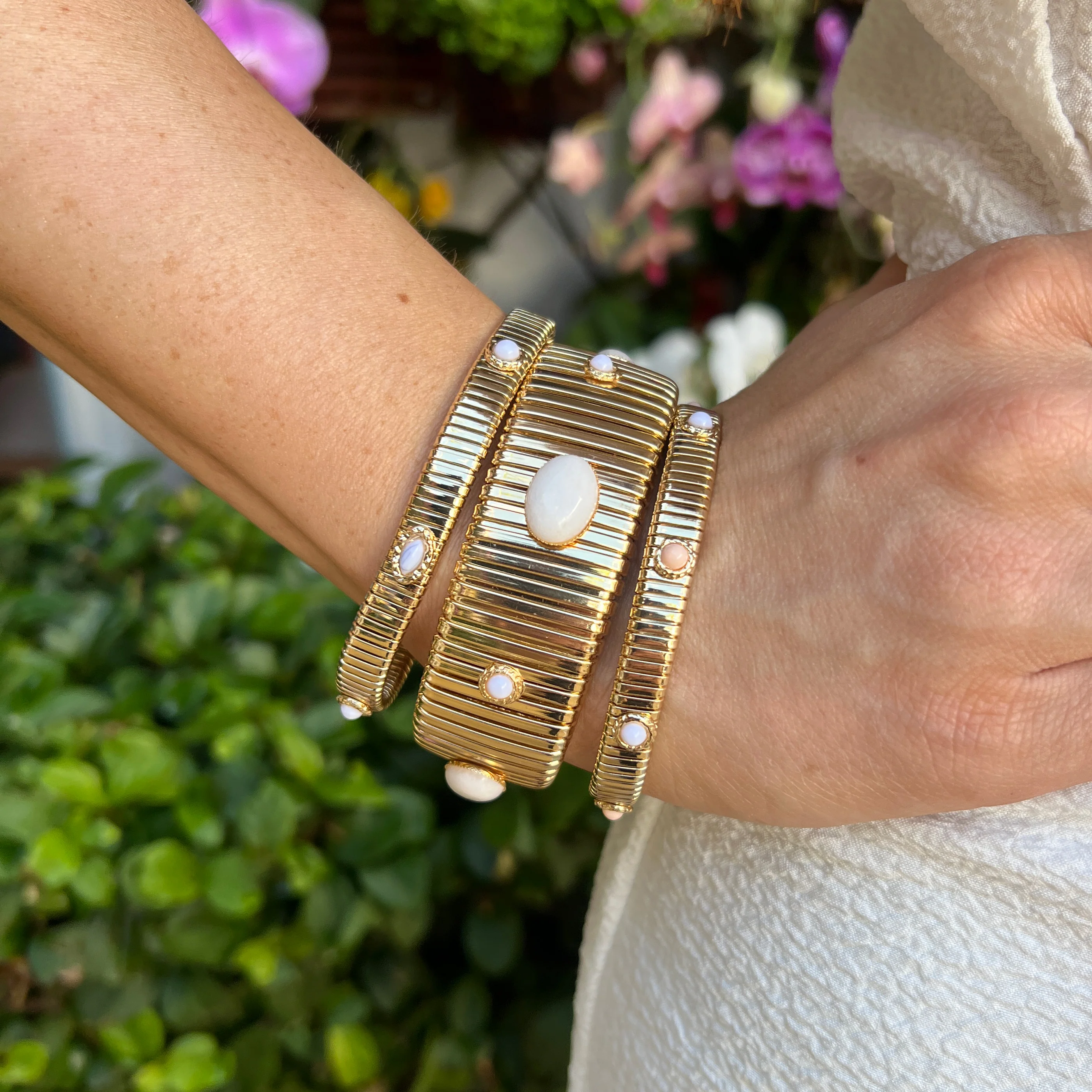 White Wide Flex Bracelet - Image 2