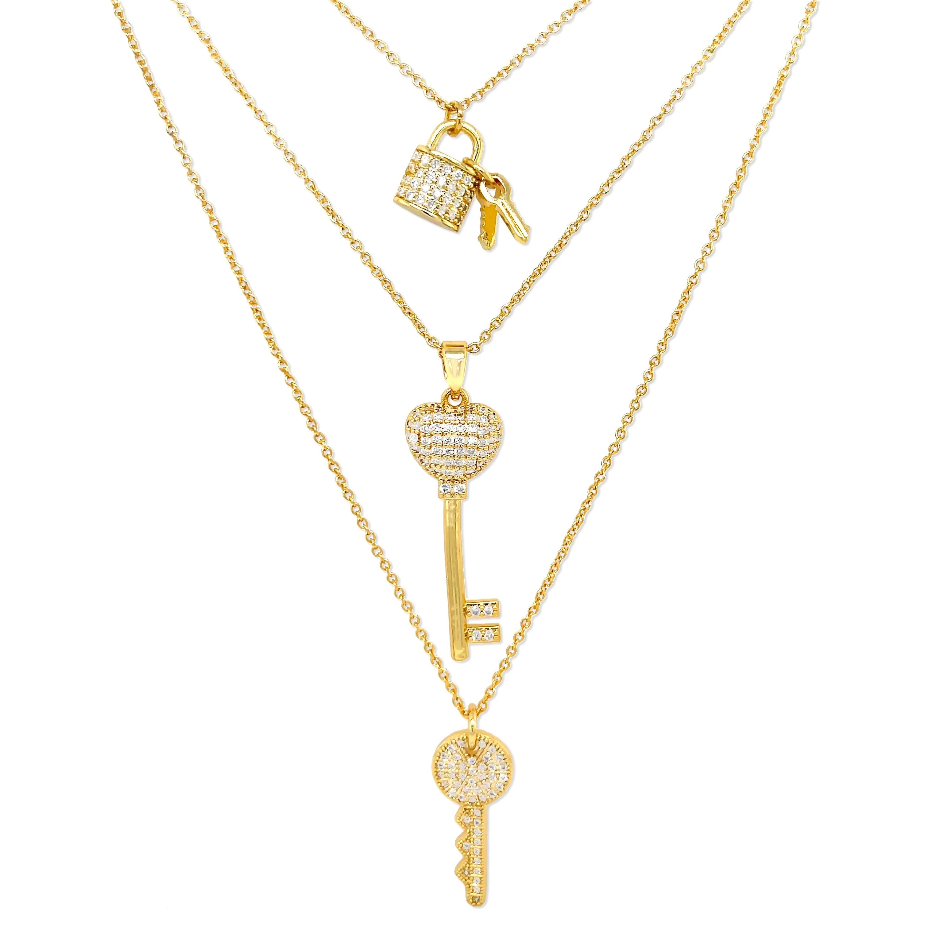 Yellow Gold Triple Layer Necklace